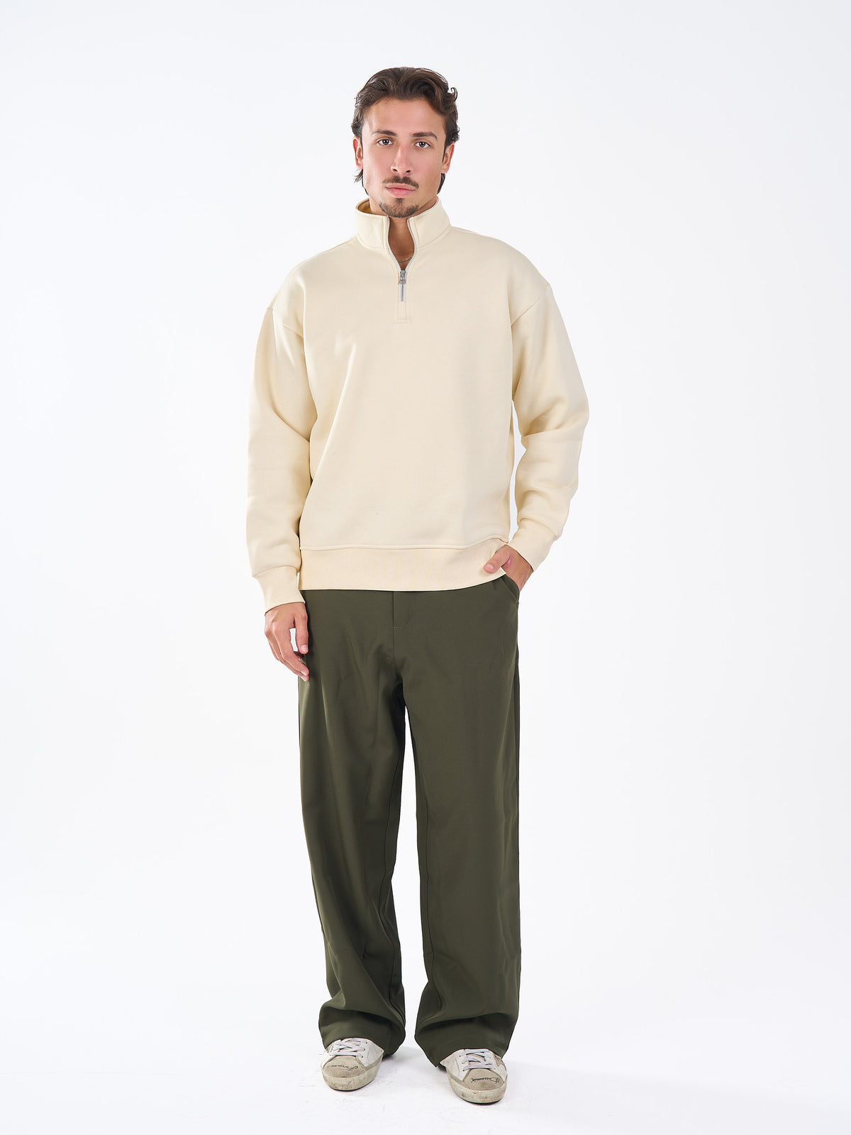 Basic Quarter Zipper Sweatshirt