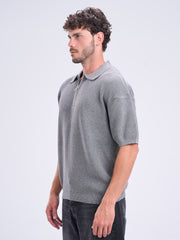 Basic Polo Quarter Zipper Knitwear
